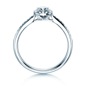 Bague de fiançailles Halo Petite dans 18K or blanc avec diamants 0,50ct G/SI