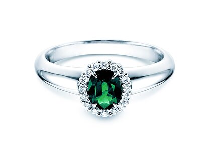 Bague de fiançailles Windsor en 9K or blanc