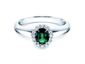 Bague de fiançailles Windsor en 9K or blanc
