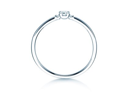 Bague de fiançailles  en 9K or blanc avec diamants 0,10ct G/SI