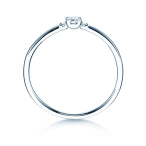 Bague de fiançailles  en 9K or blanc avec diamants 0,10ct G/SI