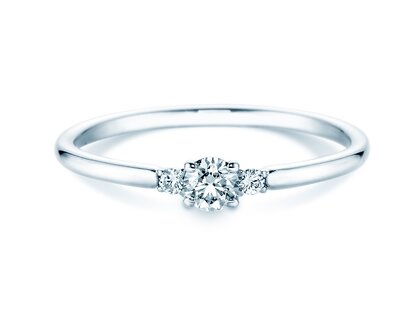 Bague de fiançailles Vivid Petite Diamond en 14K or blanc avec diamants 0,20ct G/SI