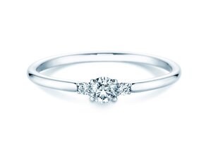 Bague de fiançailles Vivid Petite Diamond en 14K or blanc avec diamants 0,20ct G/SI
