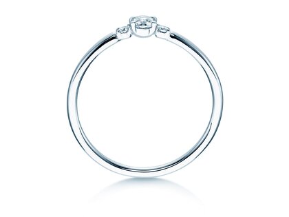 Bague de fiançailles Vivid Petite Diamond en 14K or blanc avec diamants 0,20ct G/SI
