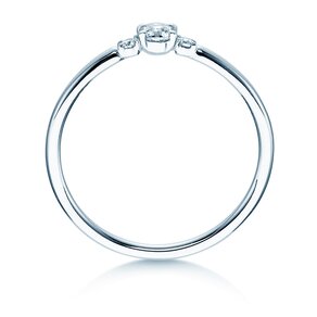 Bague de fiançailles Vivid Petite Diamond en 14K or blanc avec diamants 0,20ct G/SI