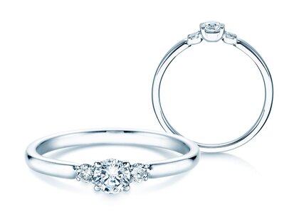 Bague de fiançailles Vivid Petite Diamond en platine 950/- avec diamants 0,30ct G/SI