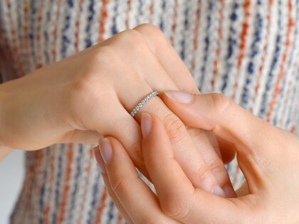 Bague de fiançailles Dusk en 9K or blanc avec diamants de laboratoire 0,55ct E/VS