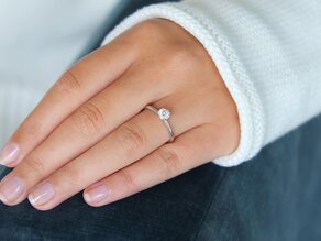 Bague de fiançailles Classic 6 en platine 950/- avec diamant de laboratoire 0,50ct E/VS