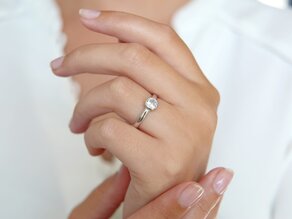 Bague de fiançailles Eternal dans 14K or blanc avec diamant 0,50ct G/IF