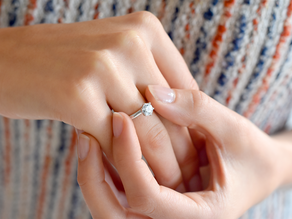 Bague de fiançailles Classic 6 en 18K or blanc avec diamant de laboratoire 1,00ct E/VS