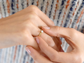 Bague de fiançailles Classic 6 en 18K or jaune avec diamant de laboratoire 0,25ct E/VS