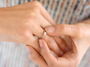 Bague de fiançailles Heaven 6 en 9K or blanc avec diamant de laboratoire 0,25ct