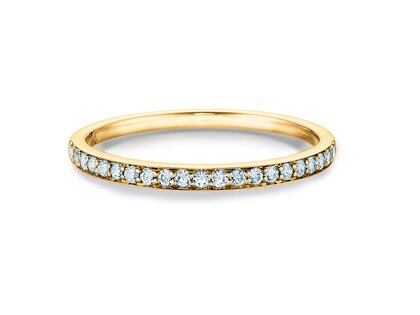 Bague de fiançailles Alliance-/Eternityring dans 14K or jaune avec diamants 0,21ct G/SI