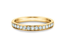 Bague de fiançailles Alliance-/Eternityring dans 14K or jaune avec diamants 0,30ct G/SI