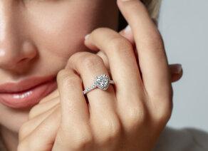 Bague de fiançailles Pure Love en 14K or blanc avec diamants 0,65ct G/SI