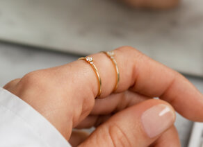 Bague de fiançailles Vivid Petite Diamond en 14K or jaune avec diamants 0,10ct G/SI