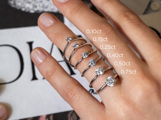 Bague de fiançailles Royal en 9K or blanc avec diamant 1,00ct