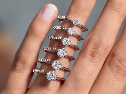 Bague de fiançailles The One en Argent 925/- avec diamant 0,15ct G/IF