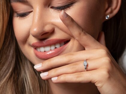 Bague de fiançailles Vivid Petite Diamond en 18K or jaune avec diamants 0,50ct G/SI