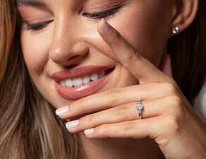 Bague de fiançailles Vivid Petite Diamond en 18K or jaune avec diamants 0,50ct G/SI