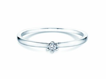 Bague de fiançailles Classic Petite dans 14K or blanc avec diamant 0,05ct