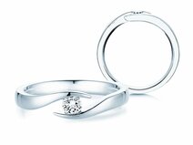 Bague de fiançailles Twist dans Argent 925/- avec diamant 0,15ct G/SI