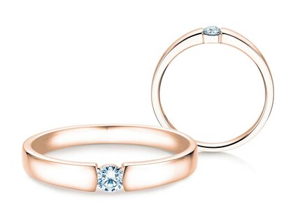 Bague de fiançailles Infinity Petite dans 14K or rose avec diamant 0,13ct