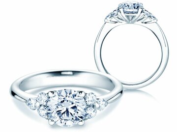 Bague de fiançailles Glory dans platine