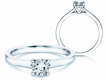Bague de fiançailles Romance dans 14K or blanc avec diamant 0,50ct H/SI