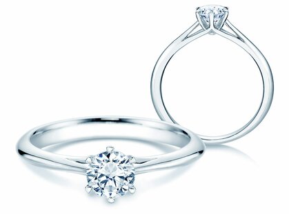 Bague de fiançailles Heaven 6 dans 14K or blanc avec diamant 0,50ct G/VS