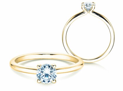 Bague de fiançailles Classic 4 dans 18K or jaune avec diamant 0,50ct G/VS