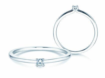 Bague de fiançailles Classic 4 dans platine 950/- avec diamant 0,05ct G/SI