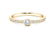 Bague de fiançailles Eternal Pavé dans 14K or jaune avec diamants 0,46ct G/SI