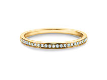 Bague de fiançailles Alliance-/Eternityring dans 14K or jaune avec diamants 0,125ct G/SI
