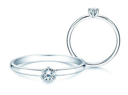 Bague de fiançailles Melody dans 18K or blanc avec diamant 0,15ct G/SI