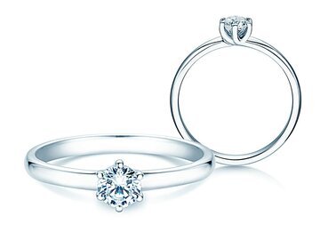 Bague de fiançailles Melody dans 14K or blanc avec diamant 0,50ct G/SI