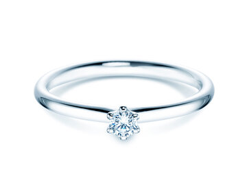 Bague de fiançailles Classic 6 dans 18K or blanc avec diamant 0,10ct