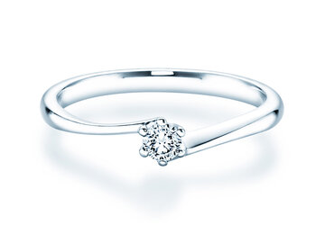 Bague de fiançailles Devotion dans 14K or blanc avec diamant 0,10ct