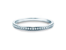 Bague de fiançailles Alliance-/Eternityring dans 14K or blanc avec diamants 0,125ct G/SI