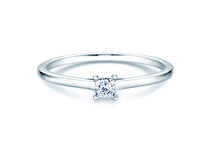 Bague de fiançailles Princess dans platine 950/- avec diamant 0,25ct G/SI