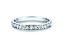 Bague de fiançailles Alliance-/Eternityring dans 14K or blanc avec diamants 0,30ct G/SI