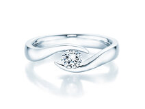 Bague de fiançailles Twist dans 18K or blanc avec diamant 0,30ct G/SI