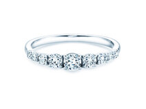 Bague de fiançailles 9 Diamonds dans 14K or blanc avec diamants 0,61ct G/SI
