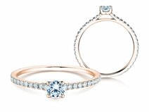 Bague de fiançailles Pure Diamond dans 14K or rose avec diamants 0,54ct G/SI