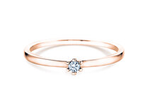Bague de fiançailles Classic Petite dans 14K or rose avec diamant 0,07ct G/SI