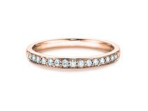 Bague de fiançailles Alliance-/Eternityring dans 14K or rose avec diamants 0,30ct G/SI