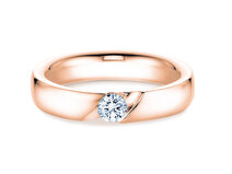 Bague de fiançailles Italic dans 14K or rose avec diamant 0,05ct G/SI