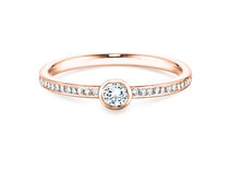 Bague de fiançailles Eternal Pavé dans 14K or rose avec diamants 0,46ct G/SI
