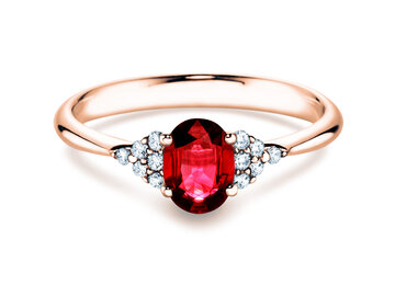 Bague de fiançailles Glory Saphir dans or rose