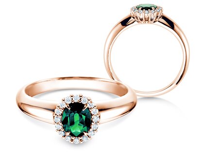 Bague de fiançailles Windsor dans or rose